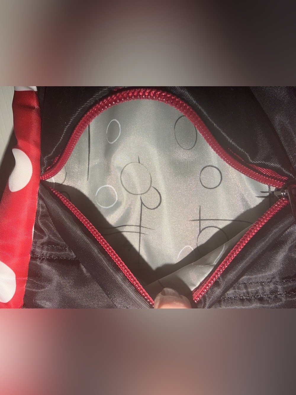 Lug Hopper Backpack in Crimson Dot Pattern with Black Accents - Picture 5 of 13